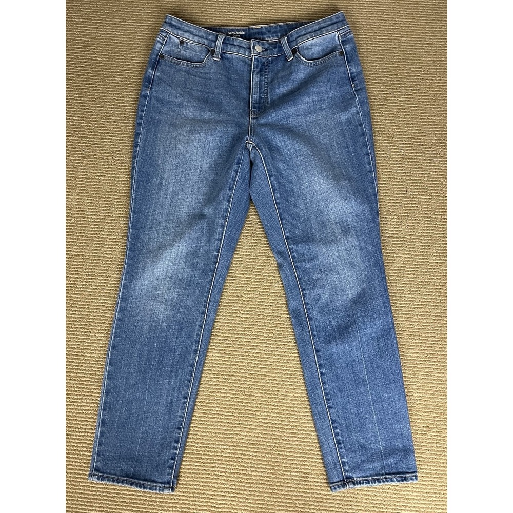 Talbots Jeans Womens 10P Blue Flawless Five-Pocket‎ Slim Ankle Curvy Denim
